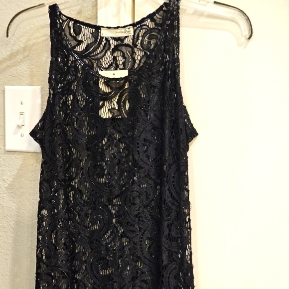 NWT Forever Rose Couture Black Long Lace/Crotchet Dress. XL - Picture 3 of 12